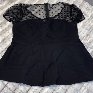 Torrid black peplum top size 1